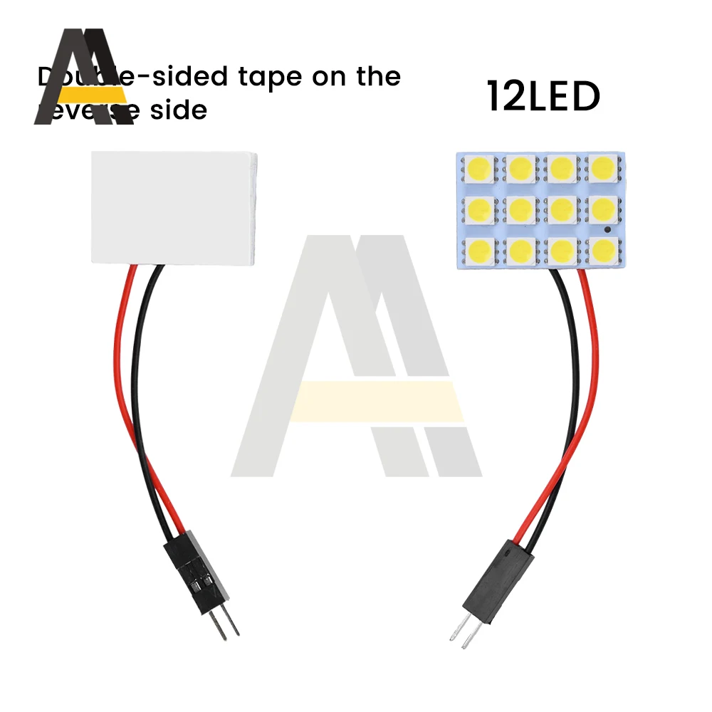 Bombilla de lectura LED DC12V 5050, Panel de luz LED de techo para luz Interior de coche, luz de lectura para maletero, luz de puerta lateral, luz de paso