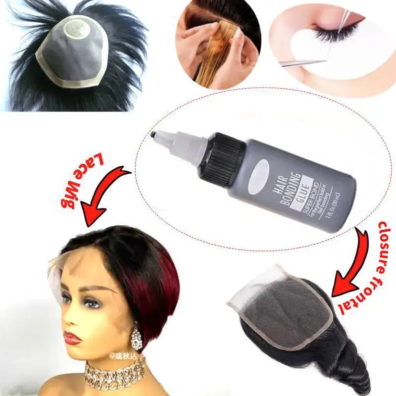 30ml Wig Glue for Toupee False Eyelashes Invisible Liquid Adhesive for Closure Frontal Lace Wig Waterproof Hair Bonding Glue