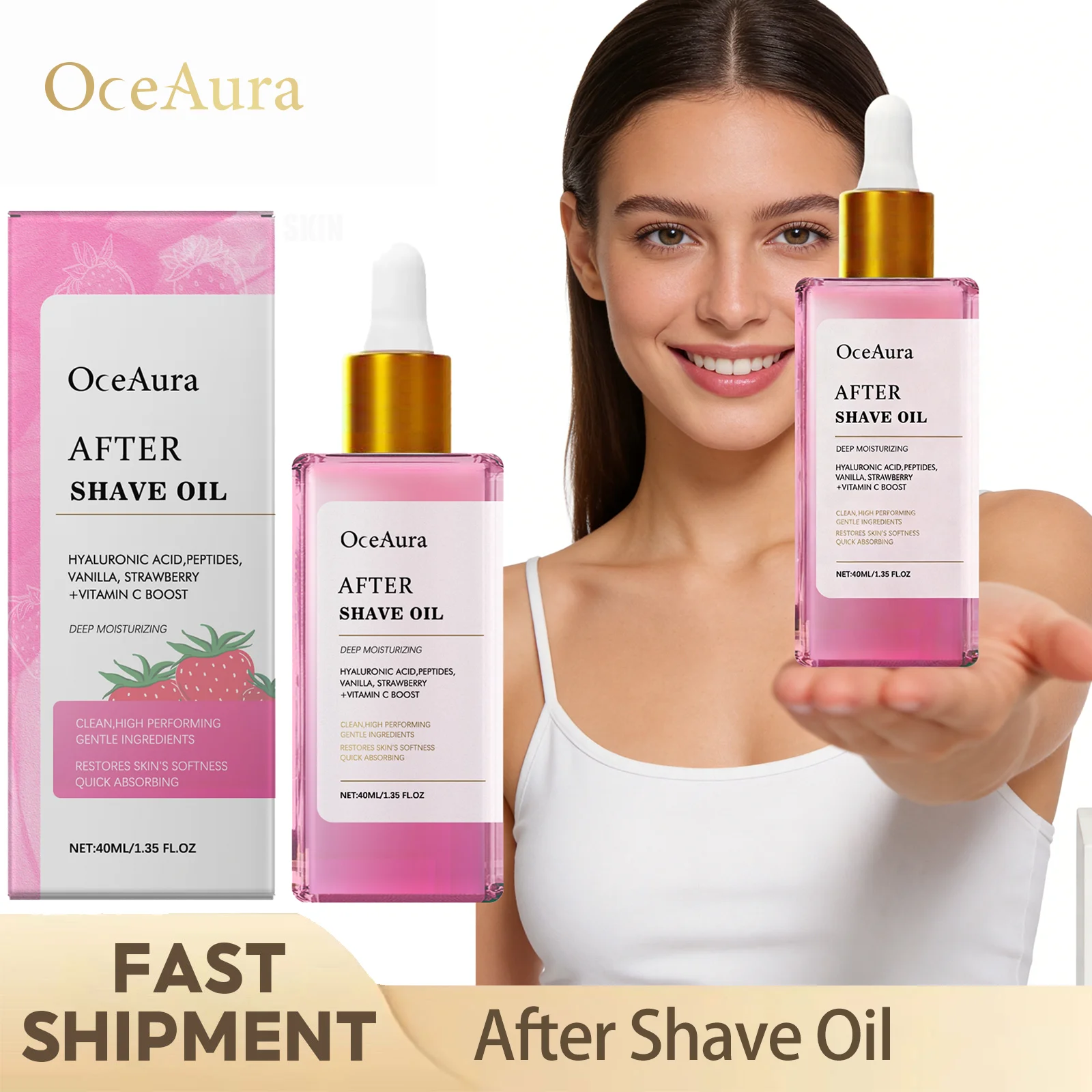 Oceaura After Shave Oil Relieve Post‑Shave Skin Discomfort Gentle Nourish Skin Long‑Lasting Moisturizing Keep Smooth Delicate