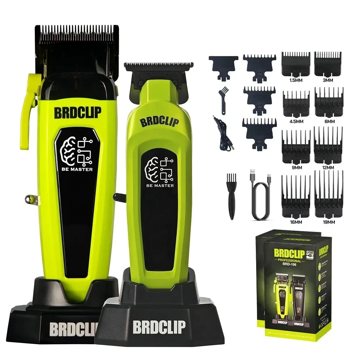 BRD 106 107 609 Professioneller elektrischer Haarschneider, Haarschneider, DLC-Klinge mit Basis, 7500 U/min, 8000 U/min, 7000 U/min, Friseurset BRDCLIP