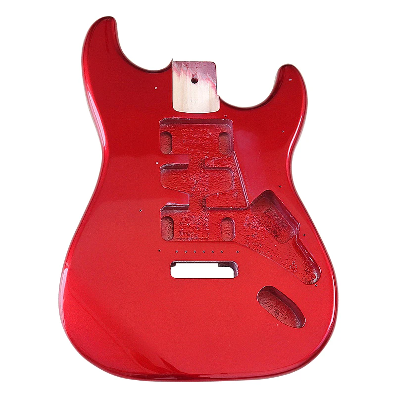 Electric Guitar Body Metallic Red Color Poplar Wood HSH Pickup Route 5.65cm Heel High Glossy for DIY Guitar Replacement Part