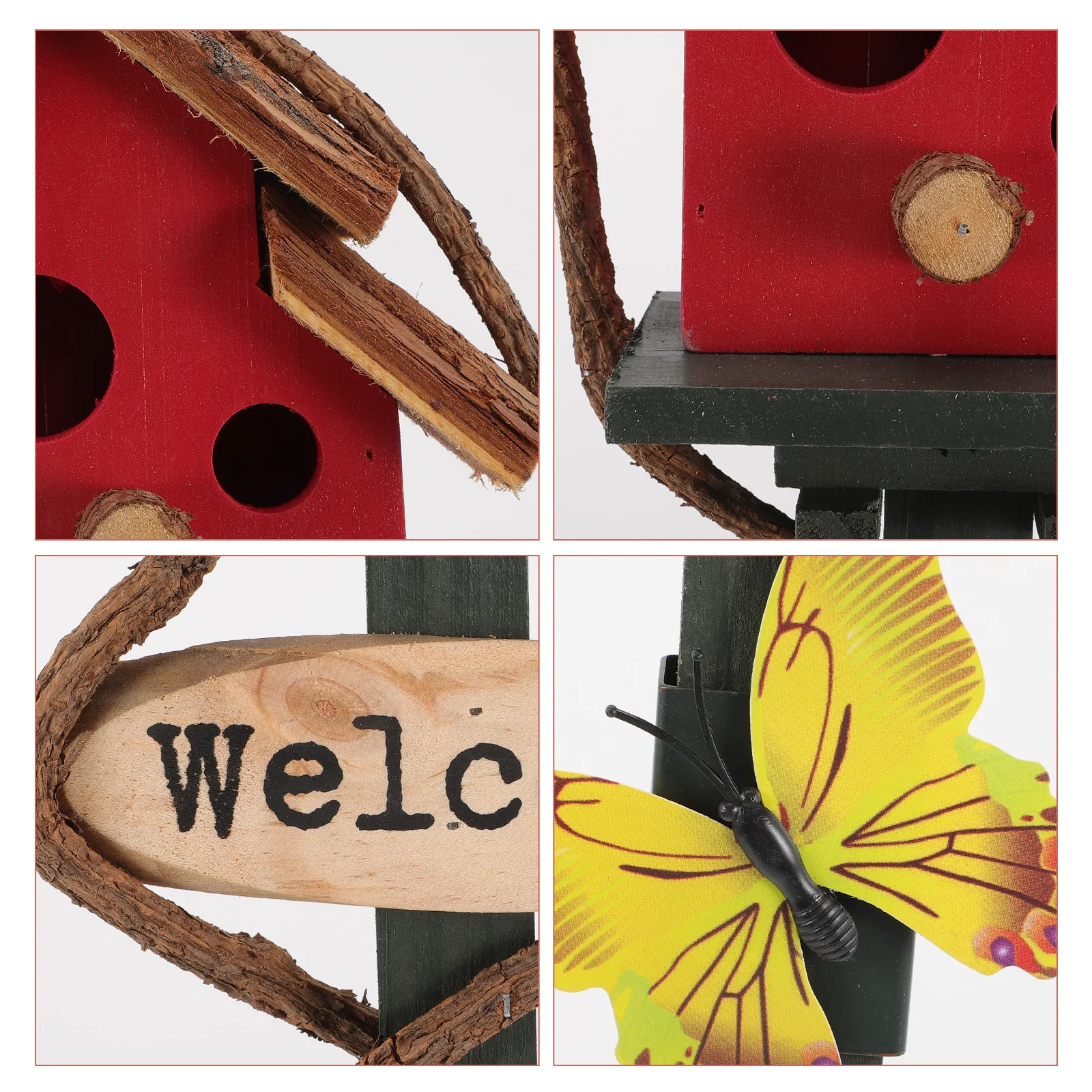 

Садовые украшения для птиц, уличное декоративное гнездо, маленькая винтажная клетка, деревянные украшения для двора, домики, разные цвета