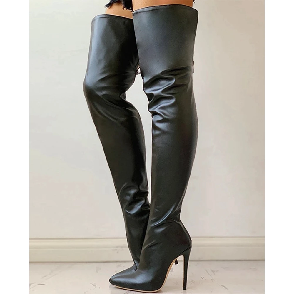 2024 Fashion Women Over-the-Knee Pointed Toe High Heel Boots Femme Heels Elegant Boots Party Thin Heeled Pumps Shoes Korean