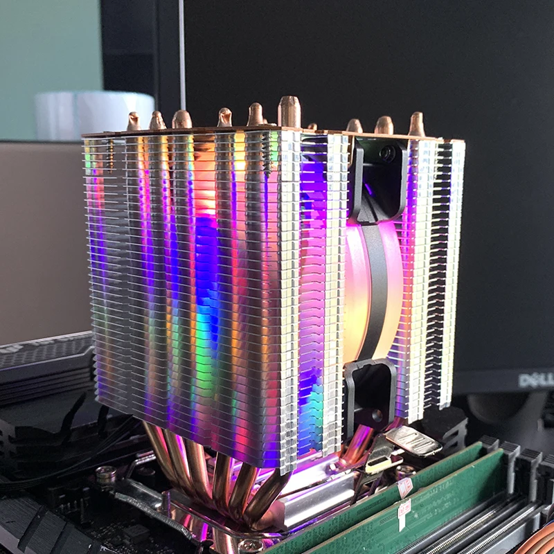 

X99 RGB CPU Air Cooler 6 Heatpipes PC Processor Quiet Cooling Fan For Intel LGA 1150 1151 1156 1366 1200 1700 2011 AM3 AM4 AM5