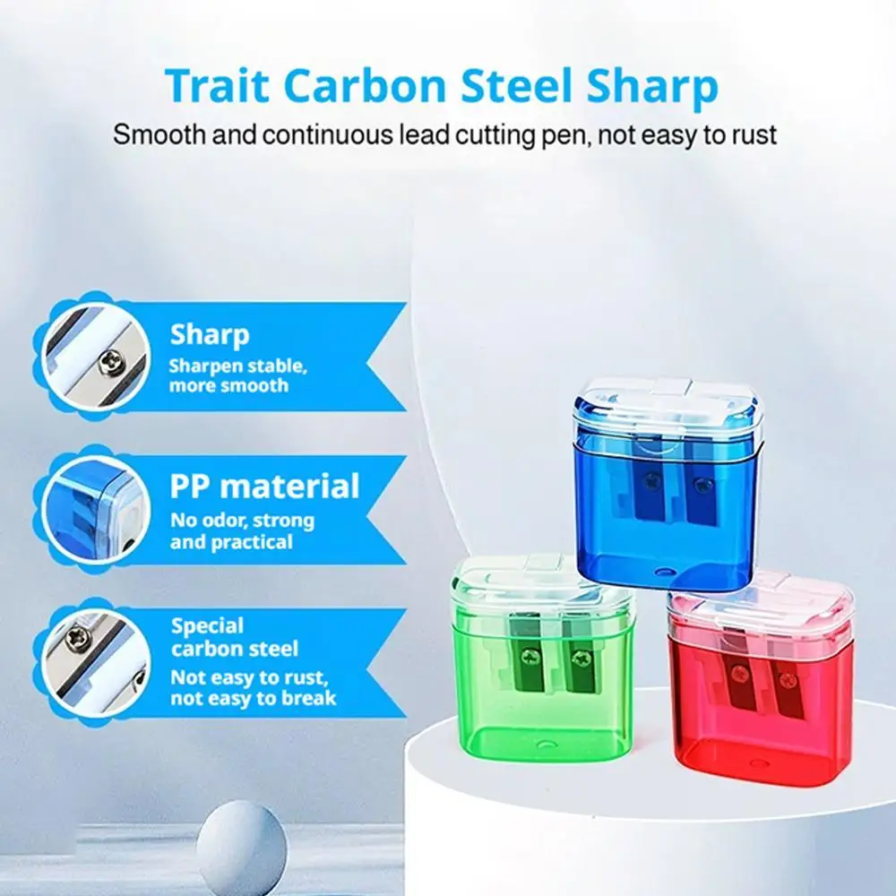 Handheld Pencil Sharpener Plastic Lid Pencil Sharpener Compact Pencil Sharpener Vibrant For Students Home Backpack
