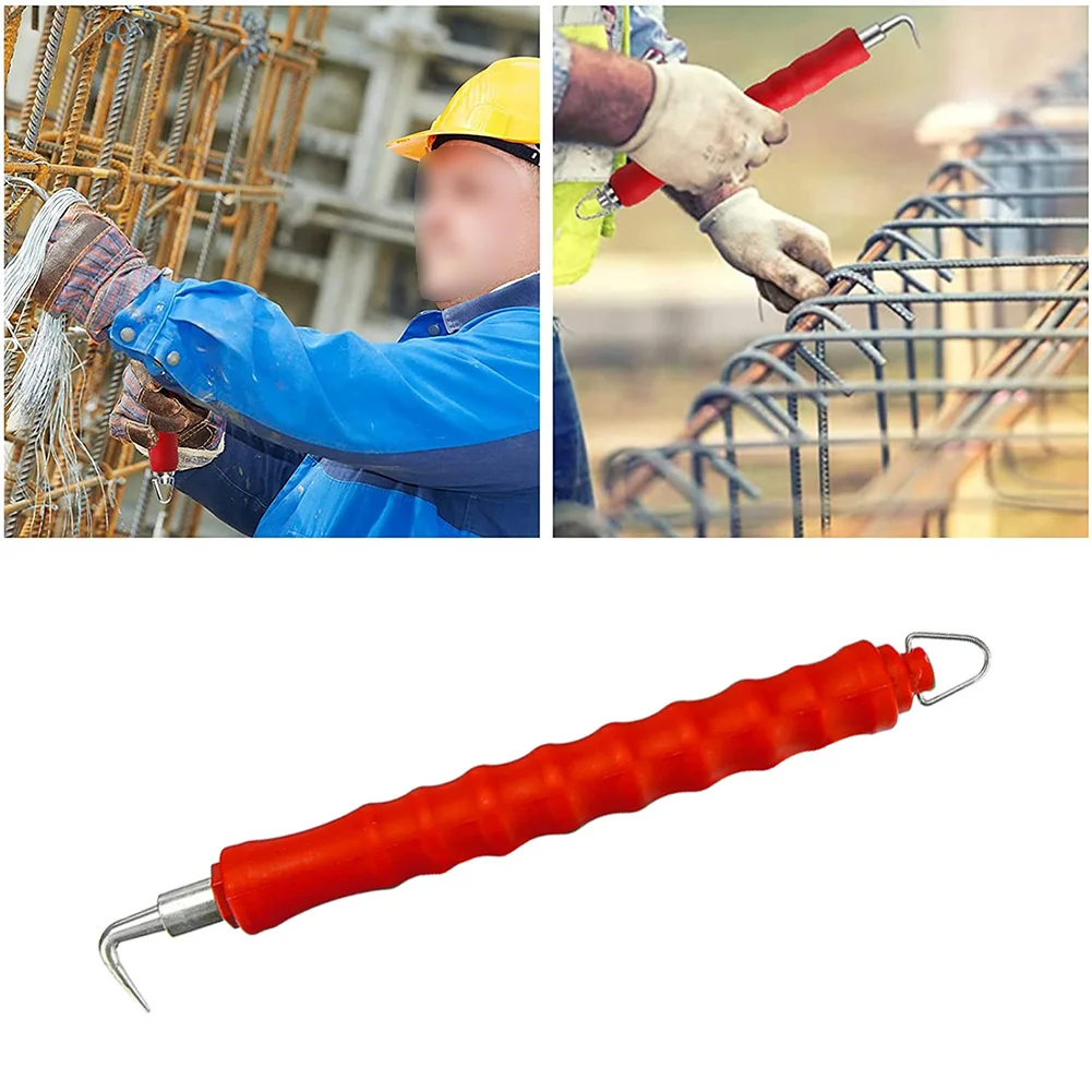 1PC Red Semi-automatic Steel Bar Tying Hook Winding Tool Automatic Rebar Tie Wire Home Garden Hand Tools Workshop Equipment