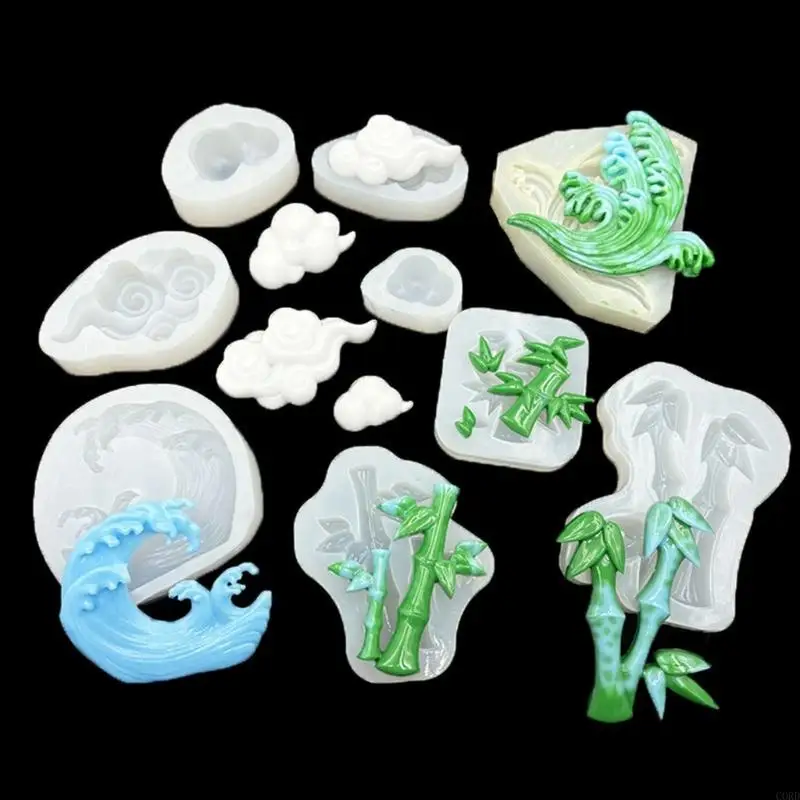 

CORD Heat Resistant Silicone Crafting Mold Featuring Bamboo Cloud Ocean Motifs Multi Functional Design For Baking Resin Projects