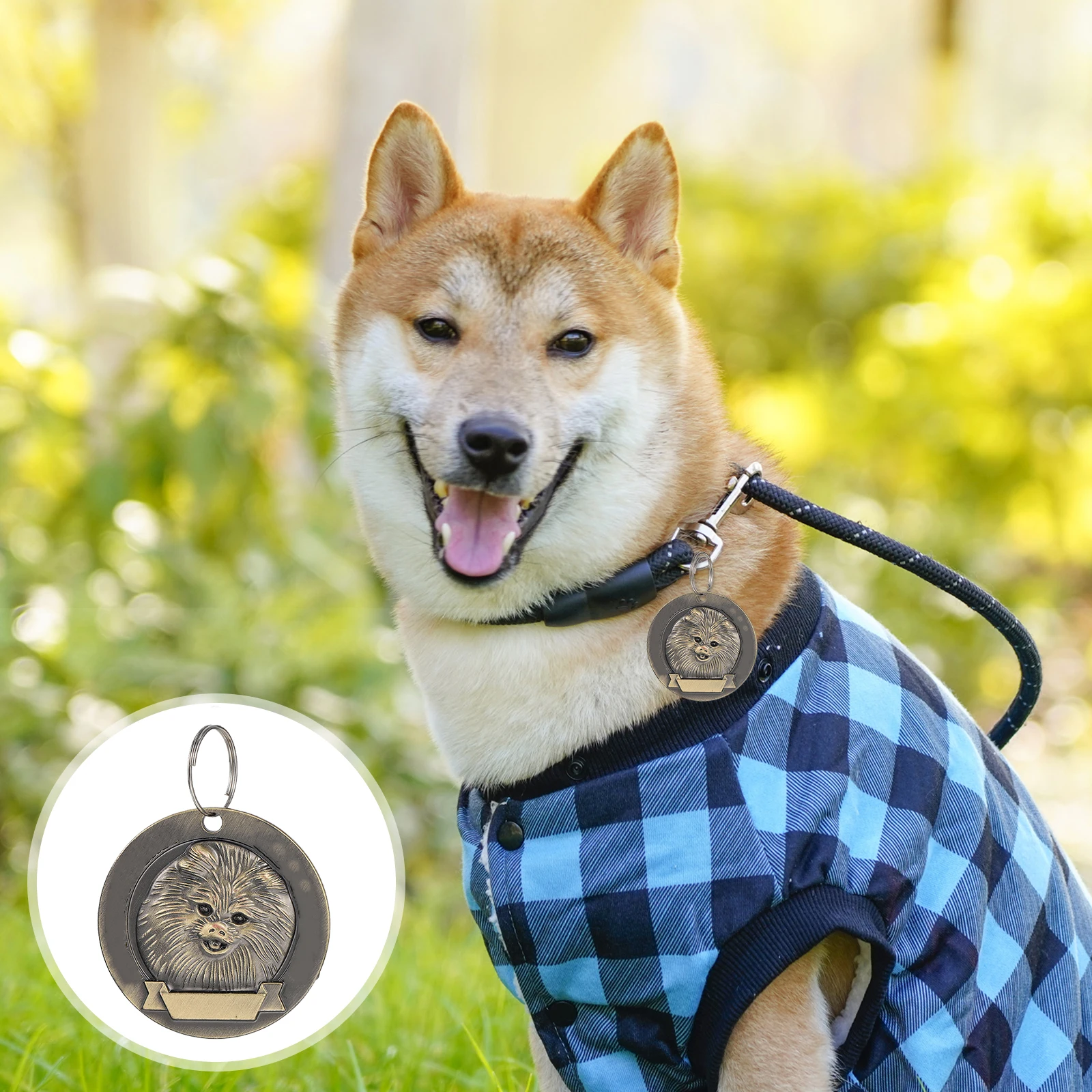 

3Pcs Pet ID Tags Zinc Alloy Dog Nameplates Personalized Engraved Pomeranian Hanging Wear Resistance Fall Resistance Dog Collar