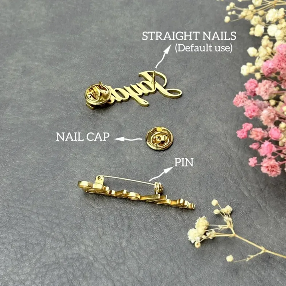 اسم مخصص شعار شخصي بروش الفولاذ المقاوم للصدأ مجوهرات الذكرى مهرجان الأب زوجين هدية