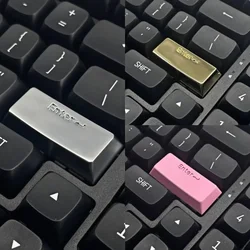 Metal Enter Key Caps Gold Silver Glossy/engraved Custom 2.25U Artisan Keycap Cherry Profile Keycaps for Mechanical Keyboard Gift