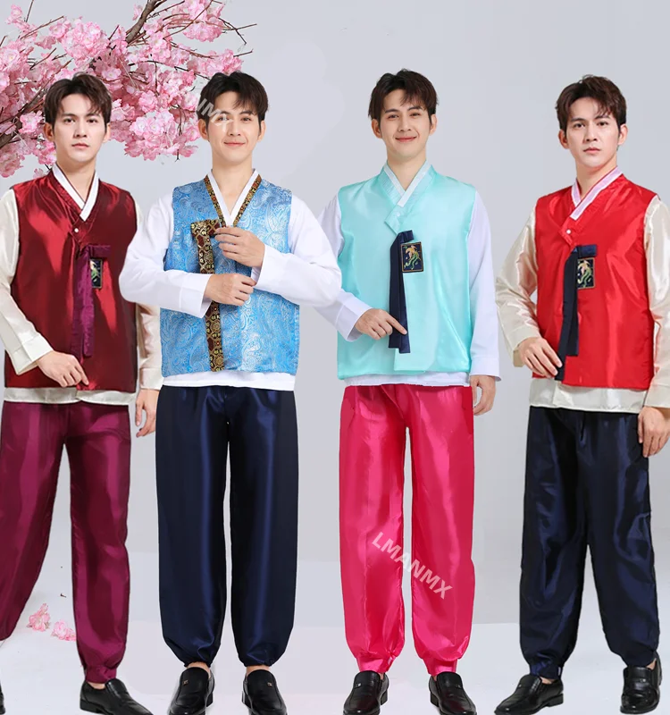 Men's Korean Costume, Ethnic Dance Dress, Palace Hanfu, Primary and Secondary School Student Sports Games Performance Dress