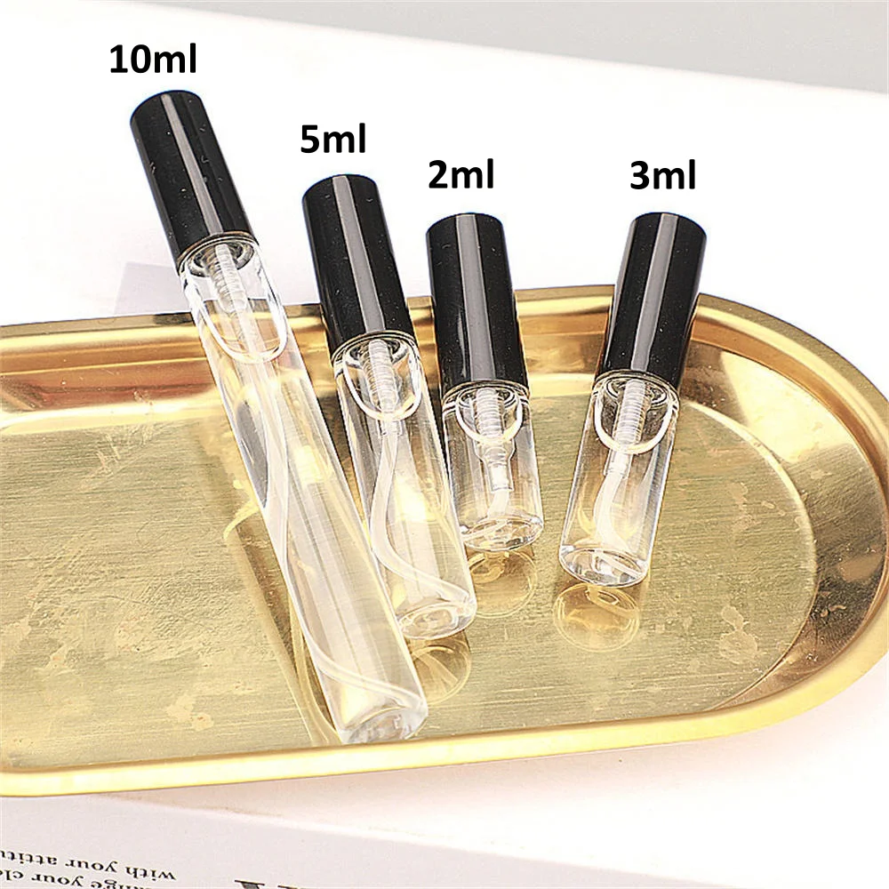 2ml 3ml 5ml 10ml Perfume Dispenser Bottles Black Mini Spray Refillable Cosmetic Empty Bottles Portable Travel Glass Bottles