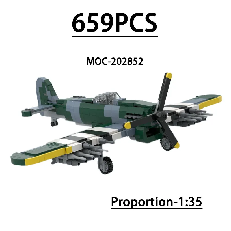 

MOC-202852 Building Block Fighter Bomber 1:35 Model 659 Pieces Children's Educational Birthday Christmas New Year Toy Gift