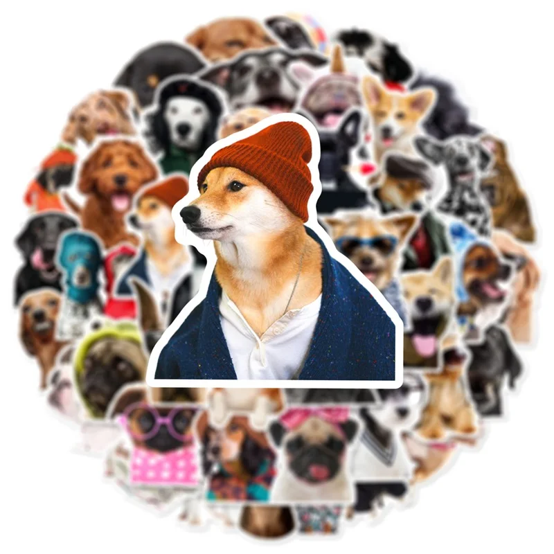 10/30/50PCS Kawaii Dog Hat PVC Sticker Aesthetic DIY Decoration Scrapbooking Accessories Stationery School Supplies for Kids