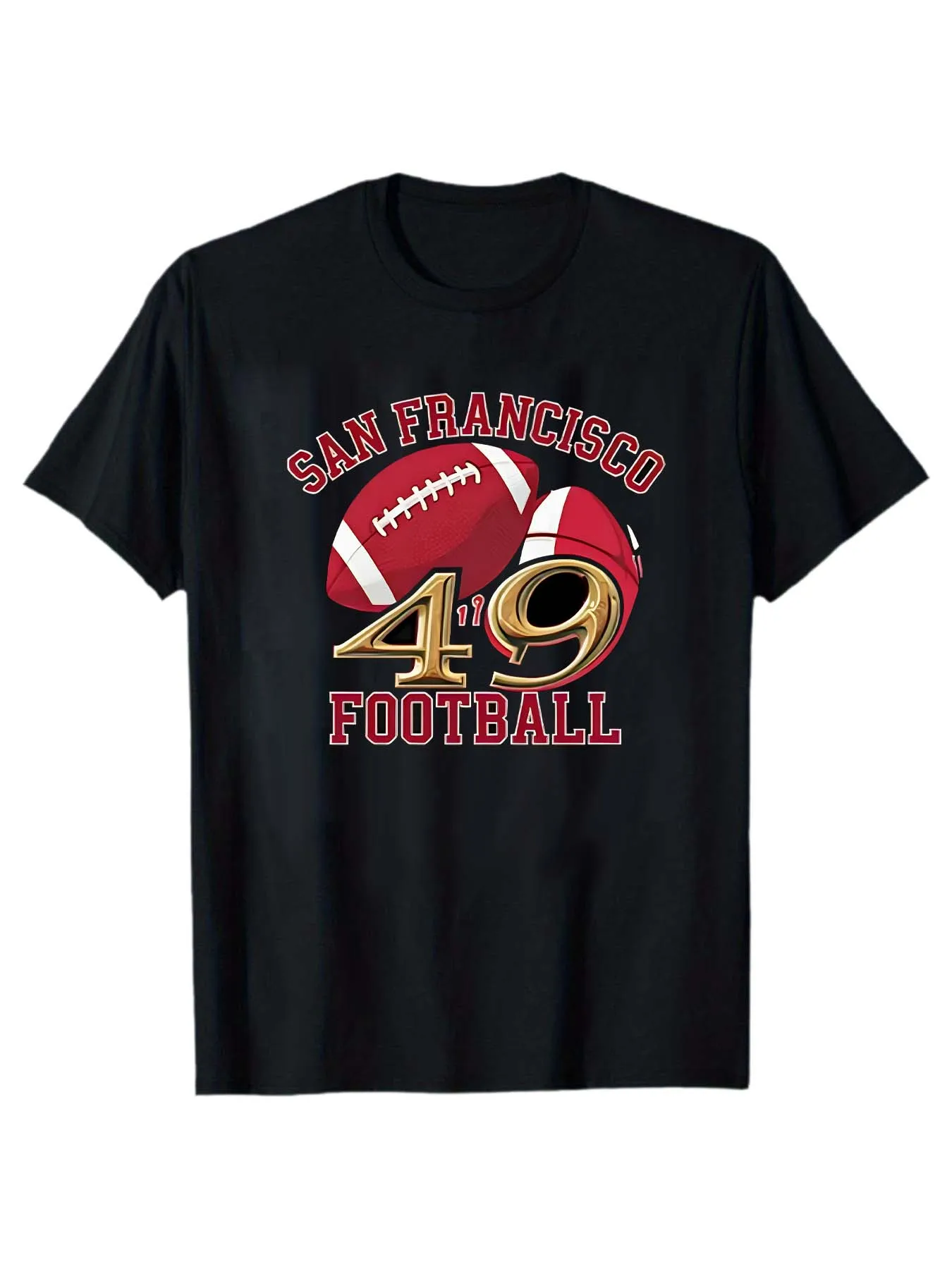 San Francisco 49ers American Football Graphic Men's Unisex Cotton T-Shirt, Comfortable All-Season, Heavyweight