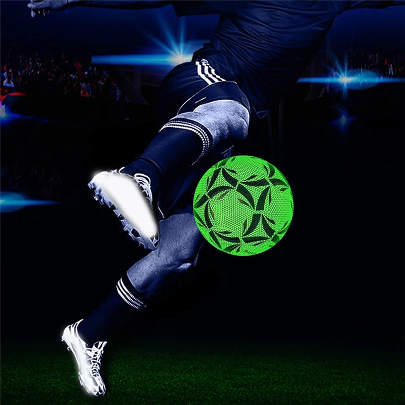 A29Z-Bola de fútbol luminosa tamaño 4, pelota de entrenamiento y juego deslumbrante que brilla en la oscuridad, brillo duradero