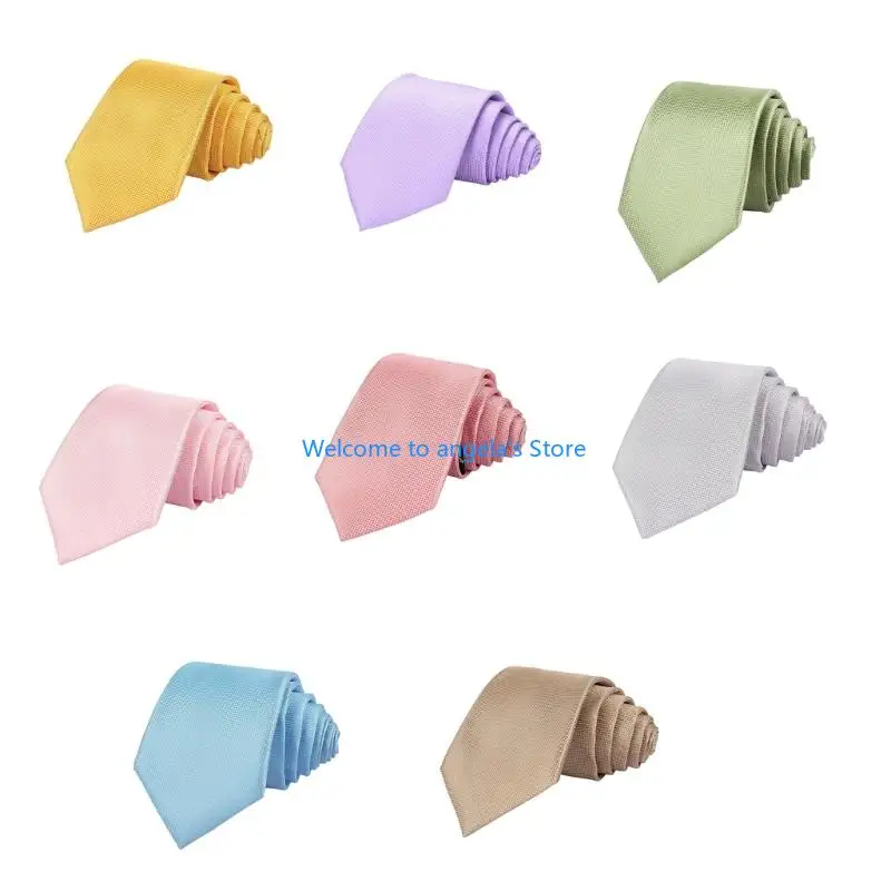 

X4YC Тонкий сетчатый текстурированный мужской галстук из полиэстера на каждый день, устойчивый к морщинам, легкий в уходе,