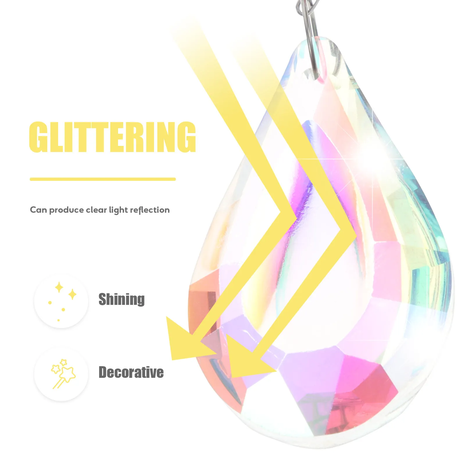 

2Pcs Crystal Hanging Decor Rainbow Maker Prism Sun Catcher Window Pendant Hanging Ornament for Home Garden Decoration
