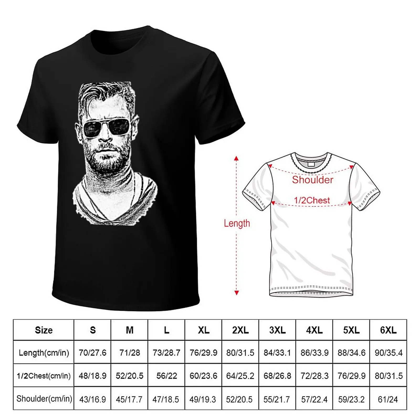 Chris hemsworth T-Shirt Casual Trendy Short Sleeve T-Shirt