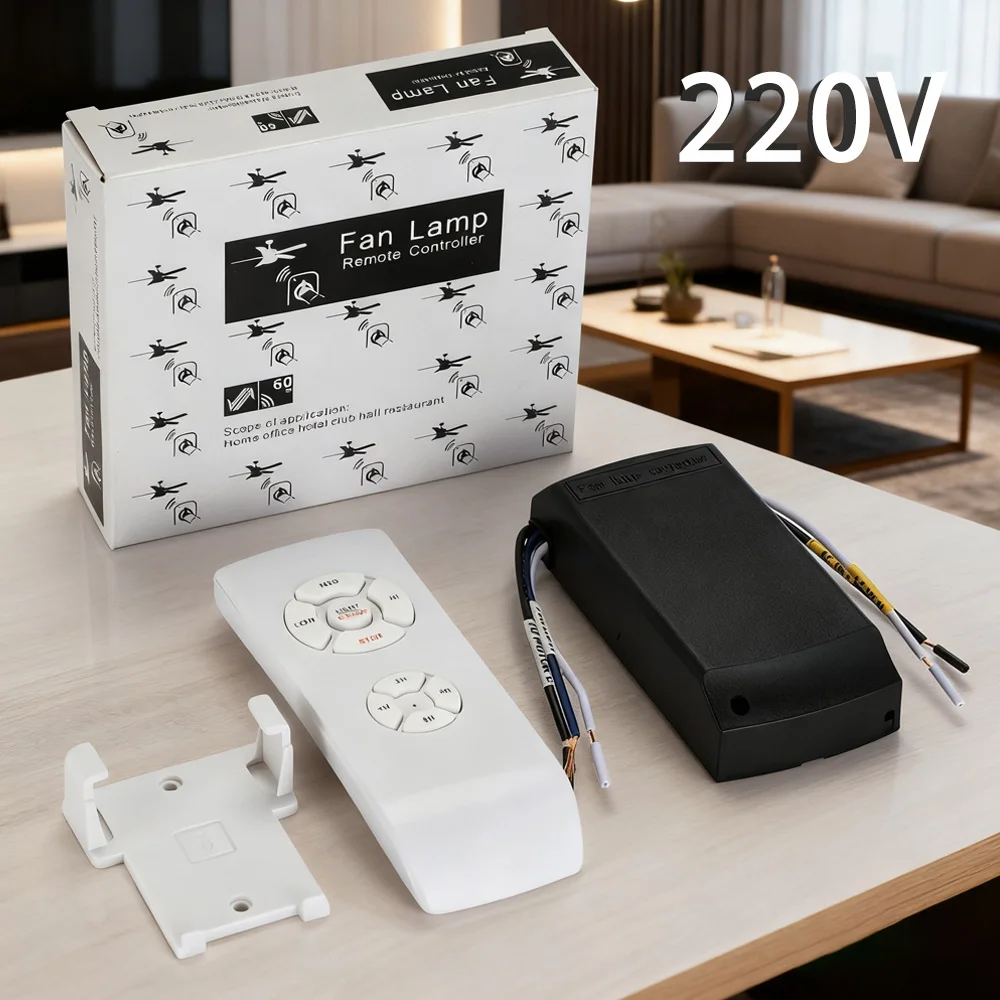 Universal Deckenventilator Lampe Fernbedienung Kit AC 110V 220V Timing Control Schalter Eingestellt Wind Geschwindigkeit Sender Empfänger – Detail 7