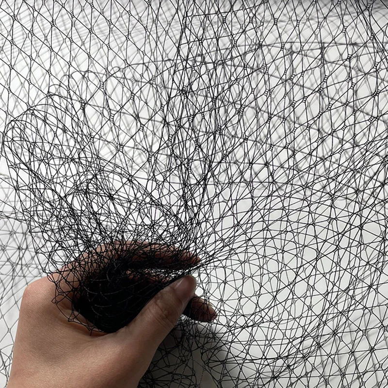

3Meters Large-eyed Diamond Mesh Gauze Fabric Bridal Headdress Veil Handmade DIY Styling Design Hollow Veil Topper Cloth