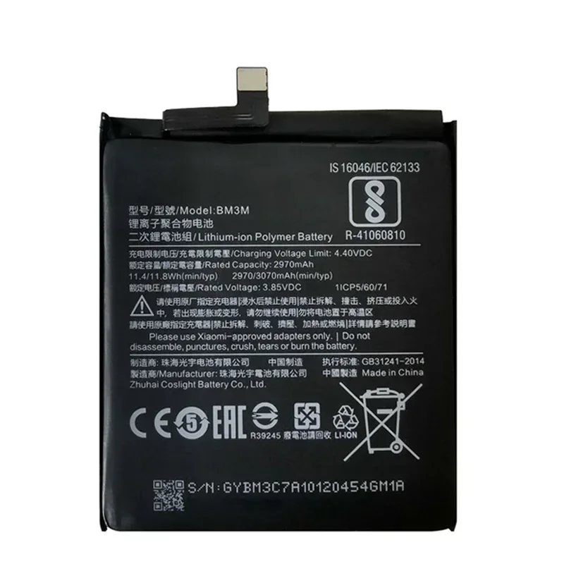 Original Replacement Battery For Xiaomi Mi 9 SE, Mi9 SE, BM3M, 3070mAh, Genuine Phone Batteries, Fast Shipping, 2024 Years