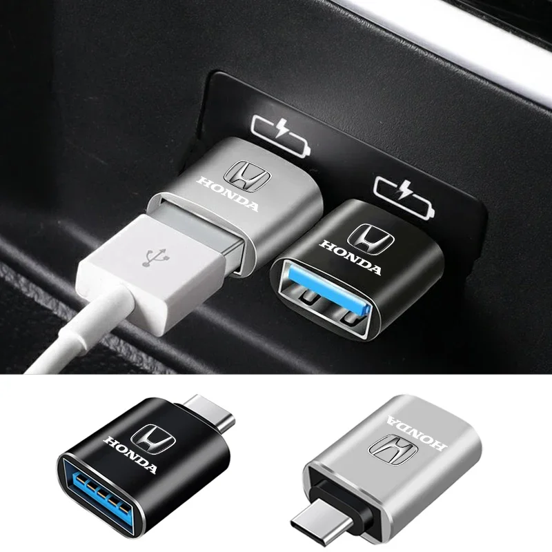 Car Type C Male To USB Female Converter For Honda Accord 7 Crv Civic Fit City Jazz 8th Gen Car Accessories Interior Decoration