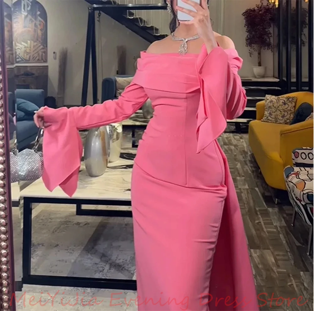 Meiyijia Off-the-shoulder Crepe Mermaid Long-Sleeves Floor-Length فستانسهرة Arabia Sexy Evening Birthday Club Outfits Summer2024