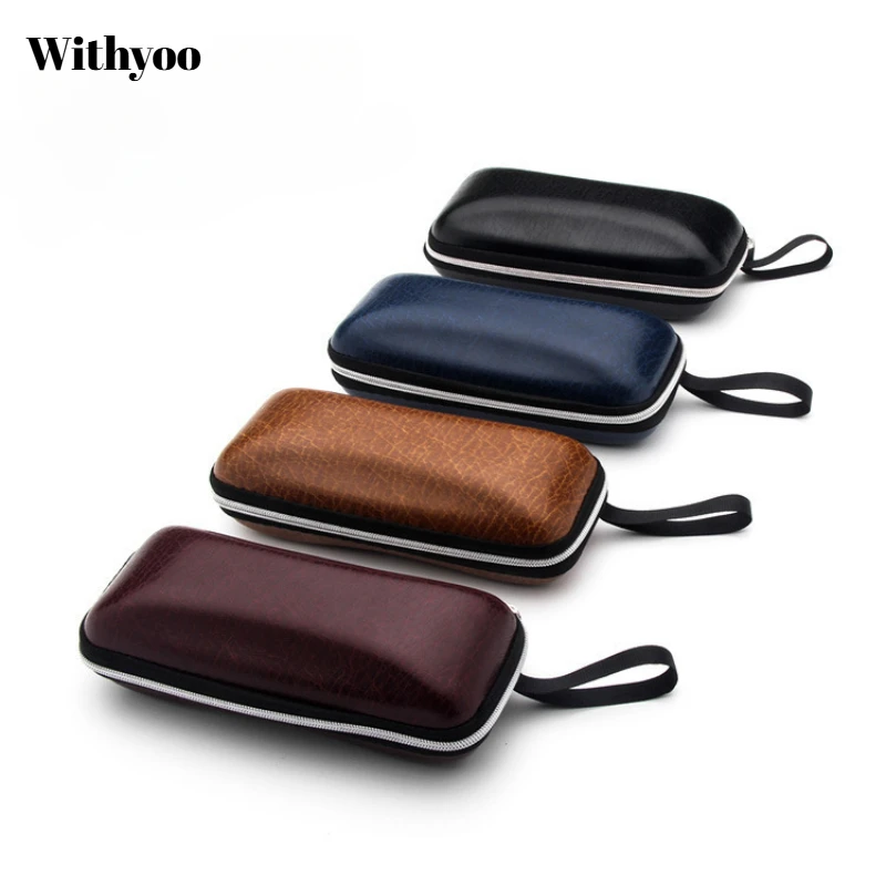 Withyoo | Korean Fashion Hard Zipper Leather Glasses Case Men Women Box Eyewear Accessory Wholesale 2025