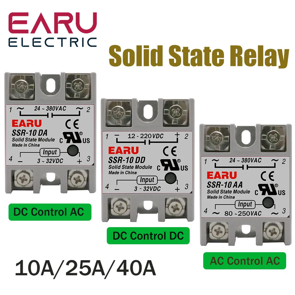 SSR-25DA SSR-40DA SSR-25AA SSR 10A 25A 40A DD DA AA, módulo de relé de estado sólido para Control de temperatura PID, SSR-40AA, SSR-40DD