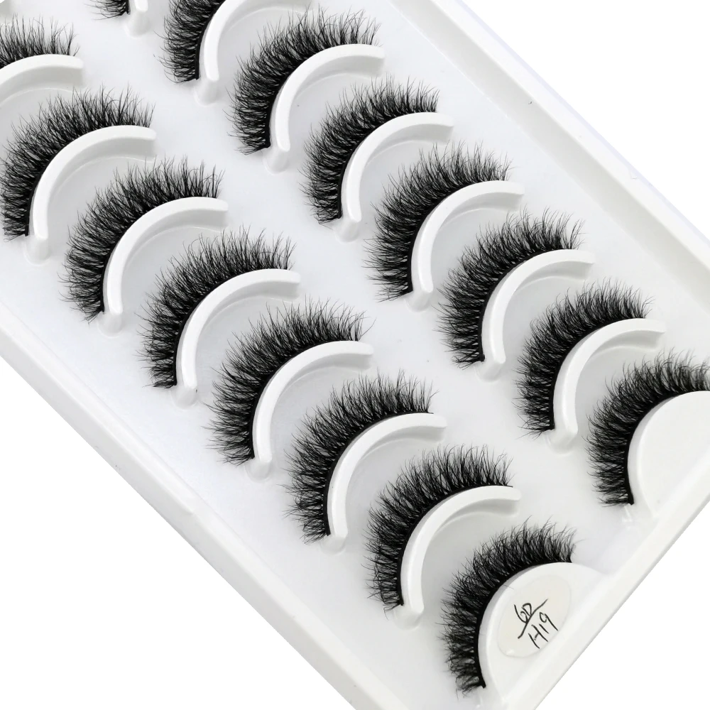 10Pairs Lashes 3D Soft False Eyelashes Natural Long Fluffy Wispy Mink Eyelashes Cat Eye Lashes Makeup Fake Eyelashes Extension