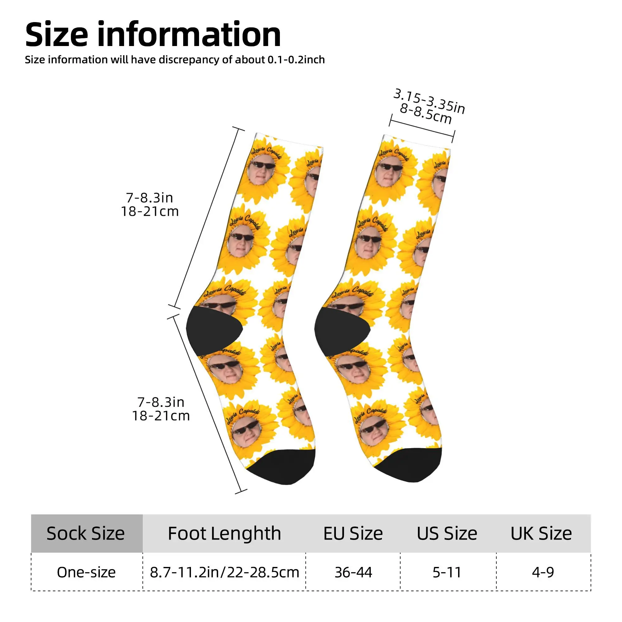 Cantor lewis c-capaldi meias de girassol primavera meias novidade mulheres homens meias de qualidade design escalada meias antiderrapantes