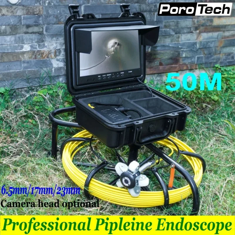 

WP9600 6.5mm/17mm/23mm Underwater Video Camera 50m cable Industrial Pipeline Endoscope 9" LCD Sewer Drain Pipe Inspection System