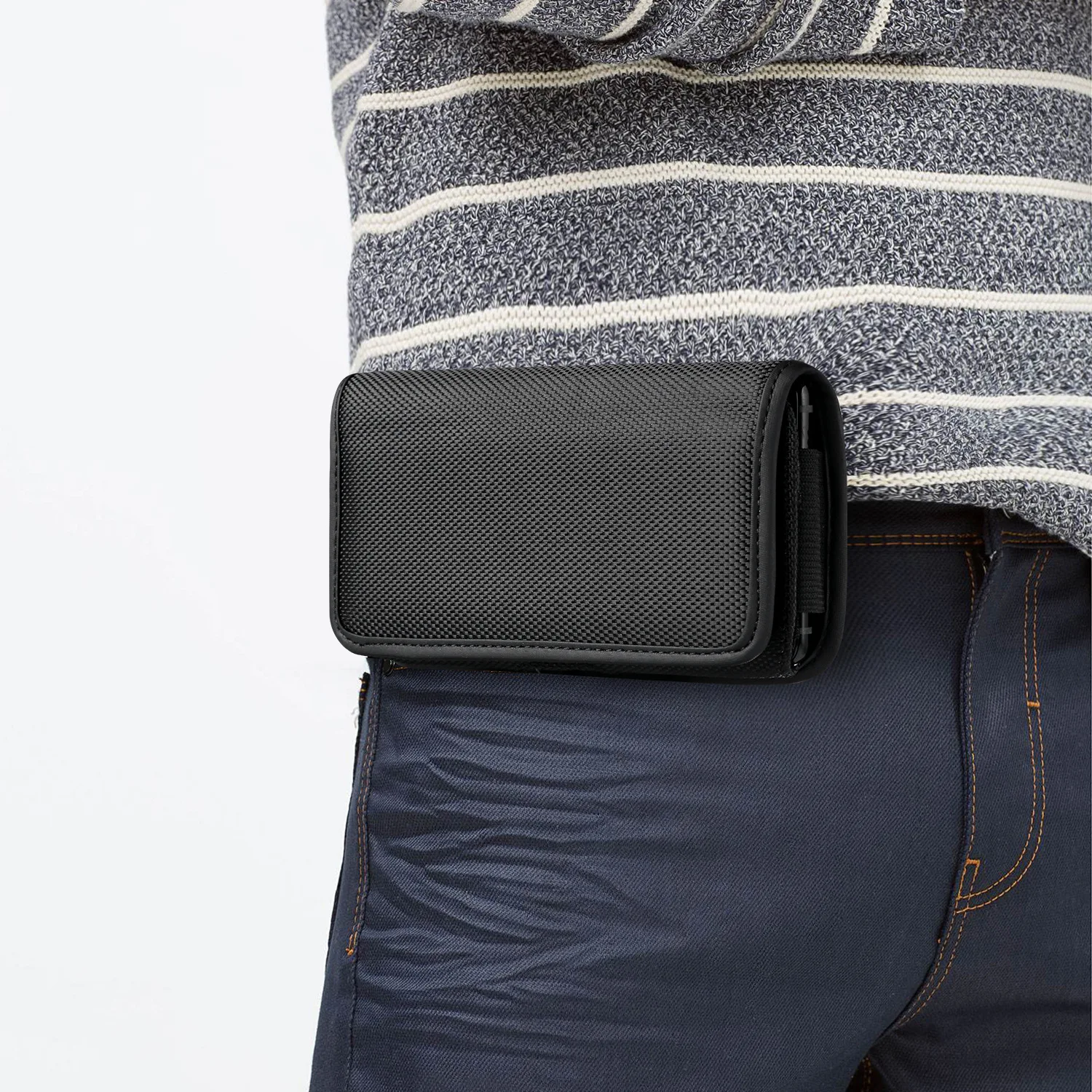 Flip cover horizontal Velcro durable Oxford fabric waist-hung wallet wearing belt work waist bag