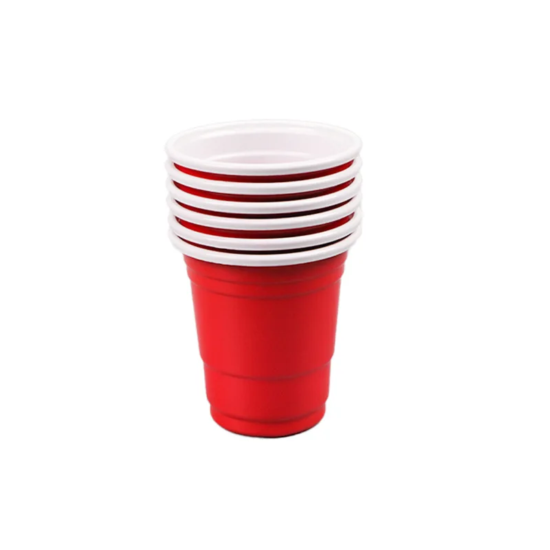 

50 Pack 2OZ Mini Party Cups Plastic Shot Glasses Red Disposable Cups for Christmas Birthday Wedding Holiday Celebrating Party