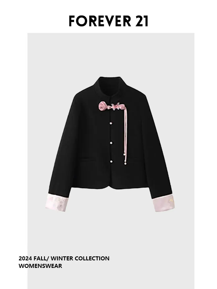 

Forever 2 Chinese Sle National Trend Songji Outerwear Tang Costume Reformed Zen Button Women's irt Long Sve Autumn
