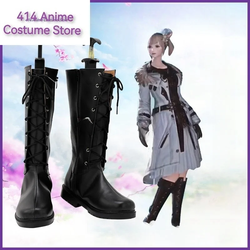 Game Final Fantasy FF14 Aerith Gainsborough Cosplay Shoes Boots Halloween Accessorie Customized