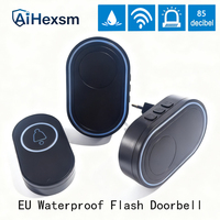 Intelligent Wireless Doorbell Home Welcome Doorbell Waterproof Smart Door Bell Chime Waterproof Emergency Button EU Plug Durable