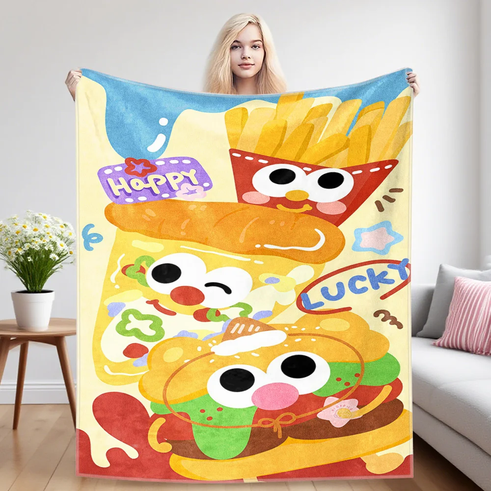 Yummy Bites Nap Blanket,Flannel Blanket,Suitable For Sofas,Beds,Cars,Rooms,Offices,Camping,Exquisite Gift Blankets