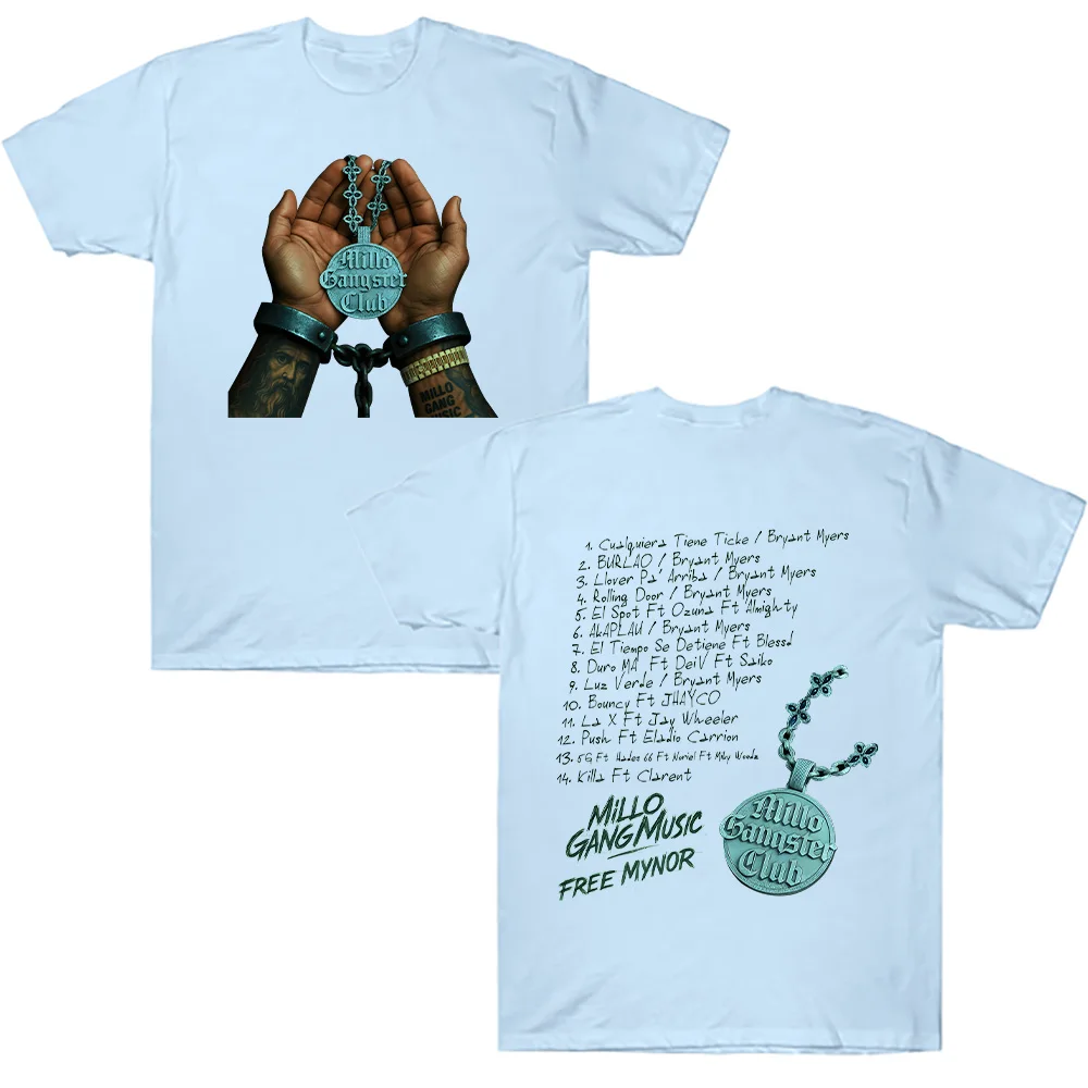 Bryant Myers Millo Gangster Club 2025 T-Shirt Rapper Bryant Myers Grafik-T-Shirt für Männer und Frauen, Retro-Top aus hochwertiger, atmungsaktiver Baumwolle – Detail 9