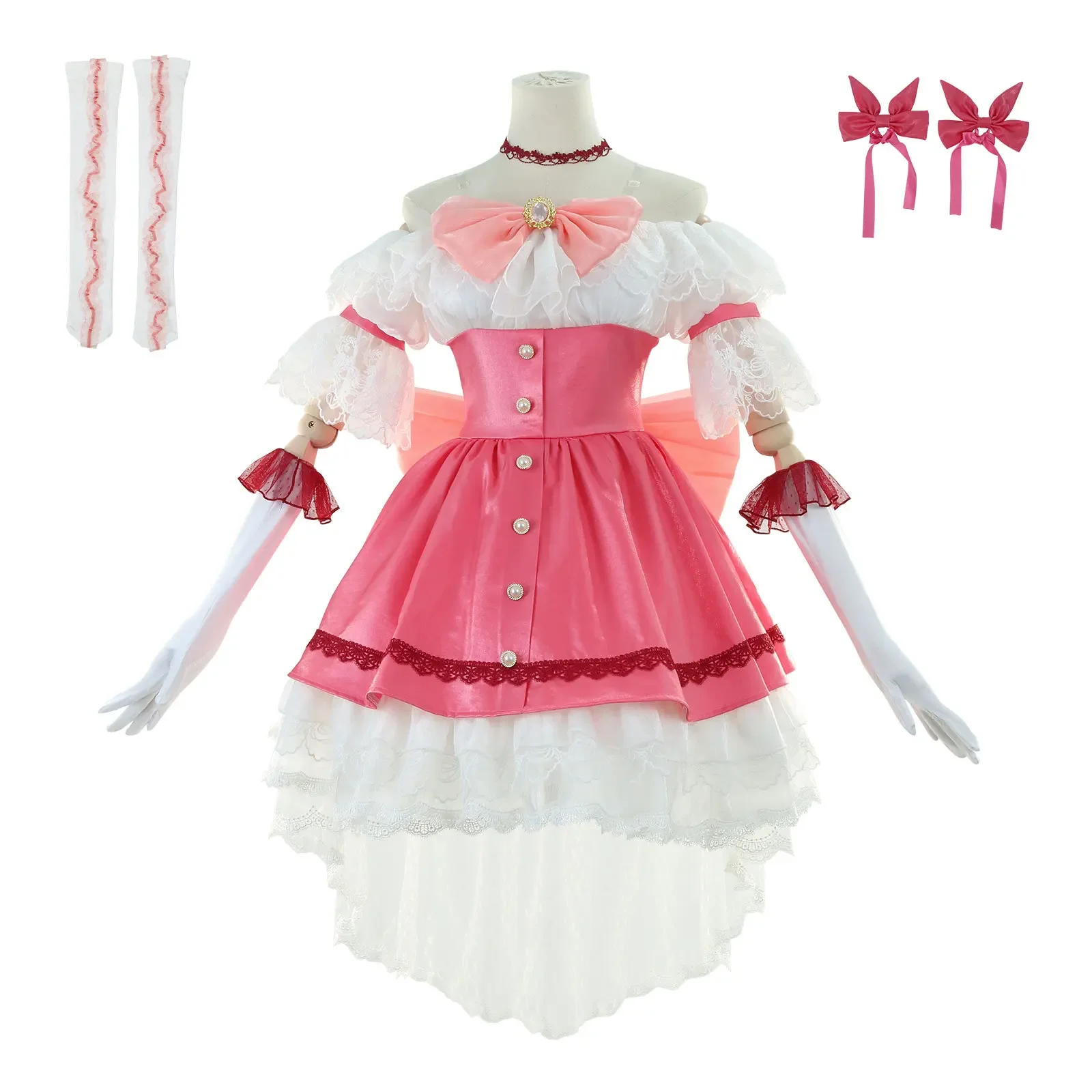 

Anime Puella Magi Madoka Magica Kaname Madoka Cosplay Costume Pink Dress Suit Adult Women Girls Lolita Halloween Outfit Uniform