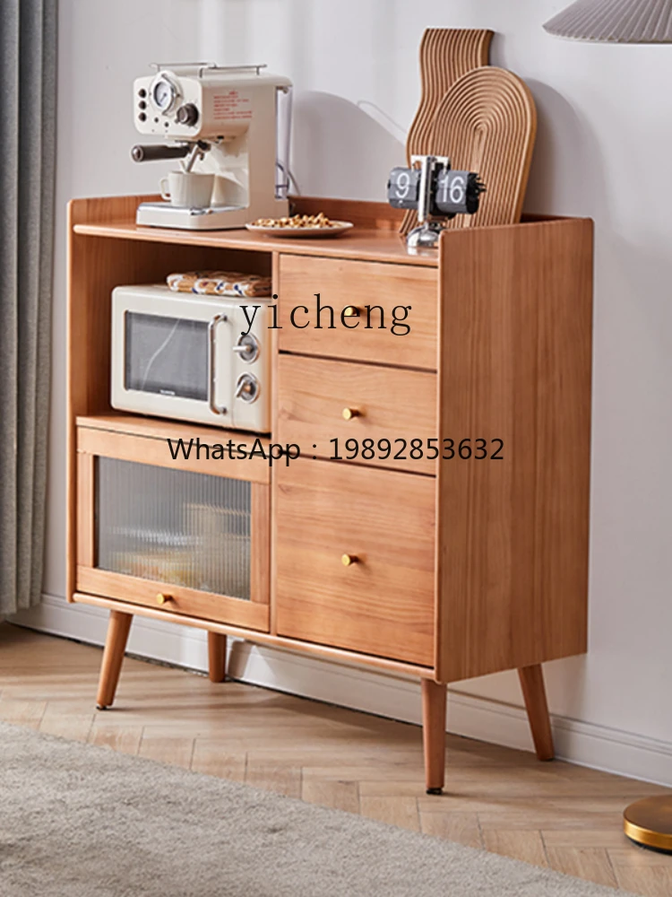 ZZSolid Wood Sideboard Kitchen Cabinet Living Room Locker Tea Cabinet Cupboard Wine Cabinet
