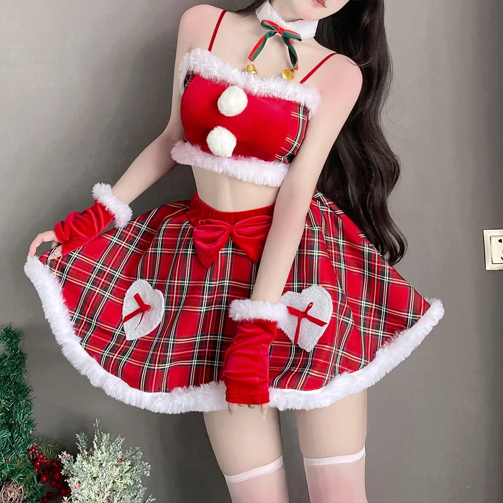 Sexy Christmas Lady Elk Girls Cosplay Costumes Women Halloween Xmas Roleplay Outfits Erotic Lingerie Skirt Set Sex Porn Uniform