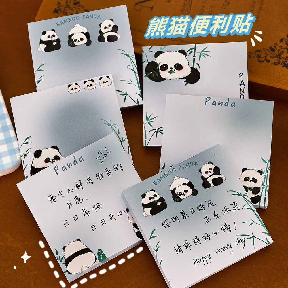 50sheets Cartoon Panda Sticky Notes Students Can Stick High-value Memo Pad  Ins Style Decoration Materials Cute N Times