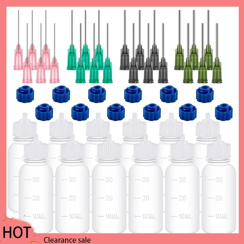 

A88Z 30 шт. пустые бутылки с аппликатором для клея, 30 мл пластиковые сжимаемые бутылки-капельницы, 14Ga 16Ga 18Ga 20Ga для нанесения клея