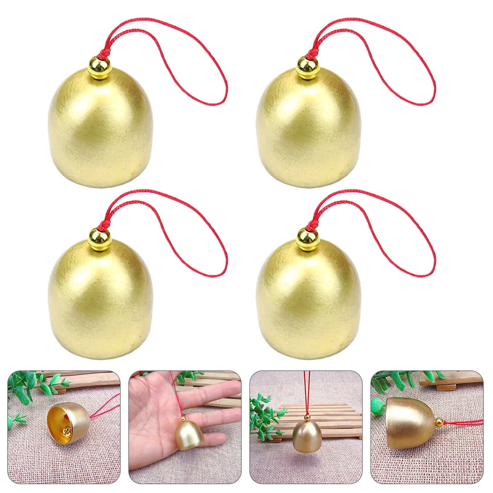 

4Pcs Durable Copper Wind Chime Unique Retro Style Bells Pendant Home Balcony Garden Decor Golden Exquisite Appearance Design
