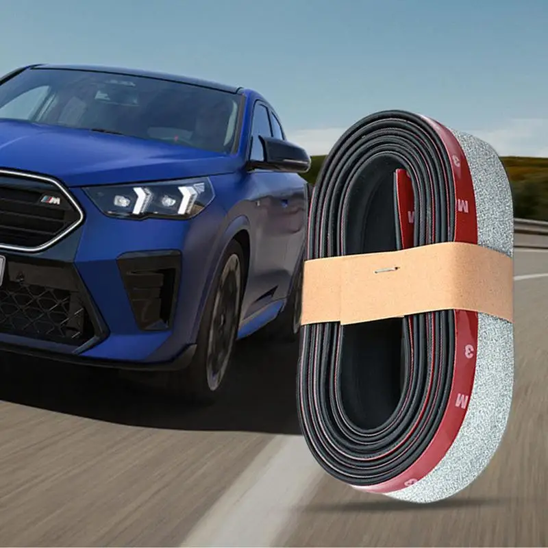 Front Bumper Strip Car Front Lip Bumper Protector Flexible Rubber Body Trim Adhesive Protection Tool For Outing Traveling