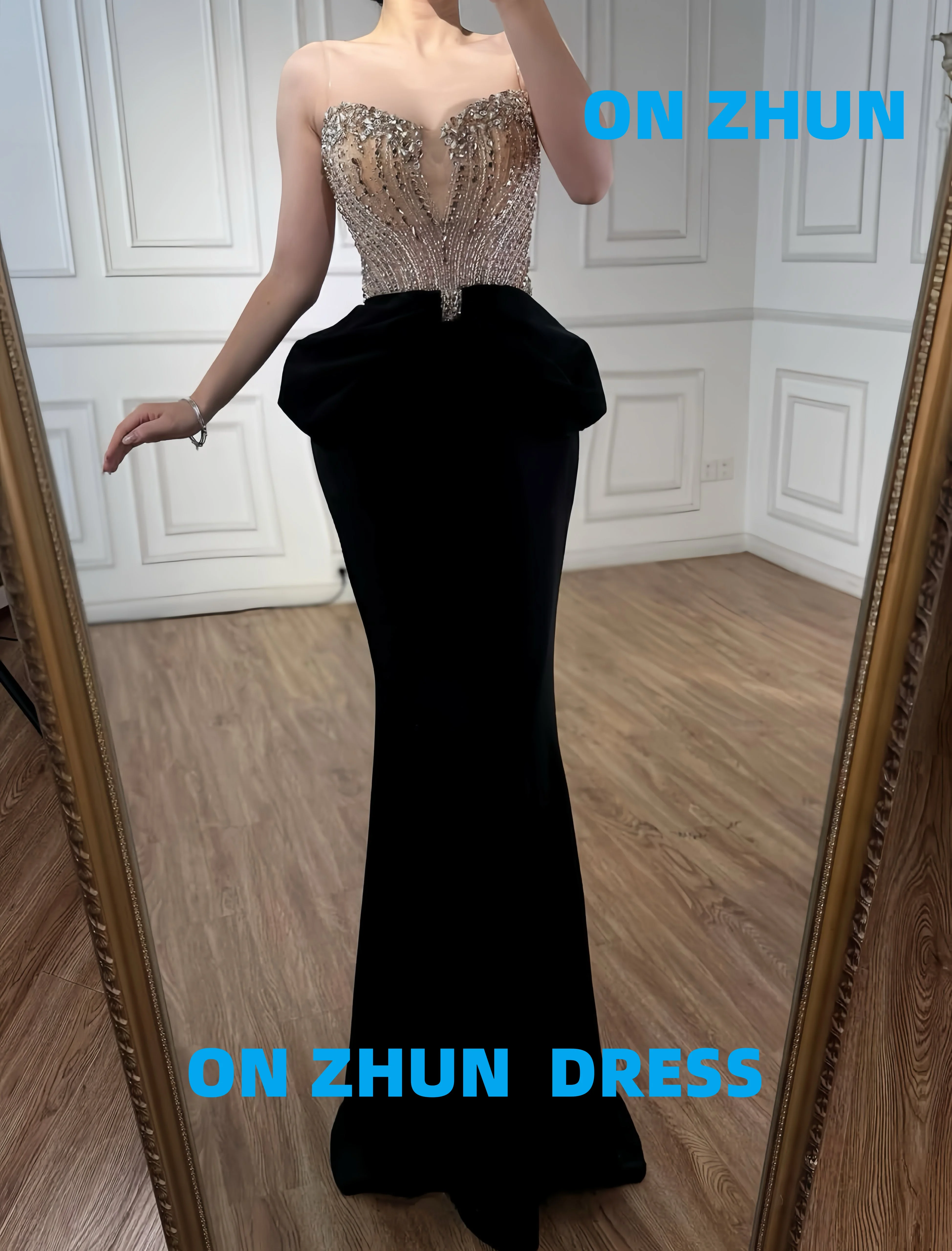 فساتين سهرة فاخرة مخصصة برقبة على شكل حرف V بدون أكمام على شكل حورية البحر فساتين سهرة عصرية للنساء