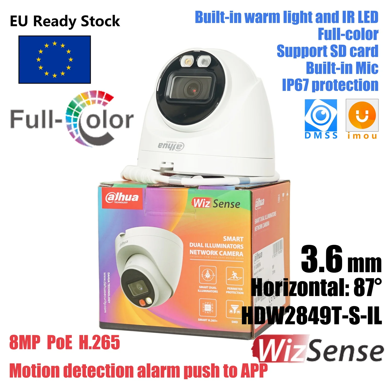 Dahua HDW2849T-S-IL Network Camera White