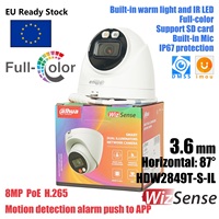 Dahua 8MP Smart Dual Light Fixed-focal Eyeball WizSense Network Camera HDW2849T-S-IL Built-in warm light and IR LED Microphone